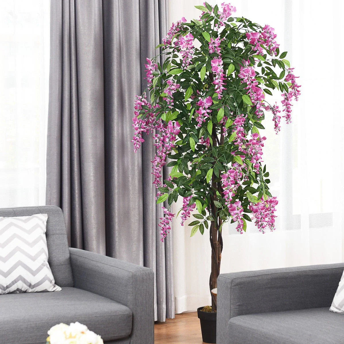 6 FT Artificial Wistera Silk Tree Pink Flower Indoor Outdoor Home Décor