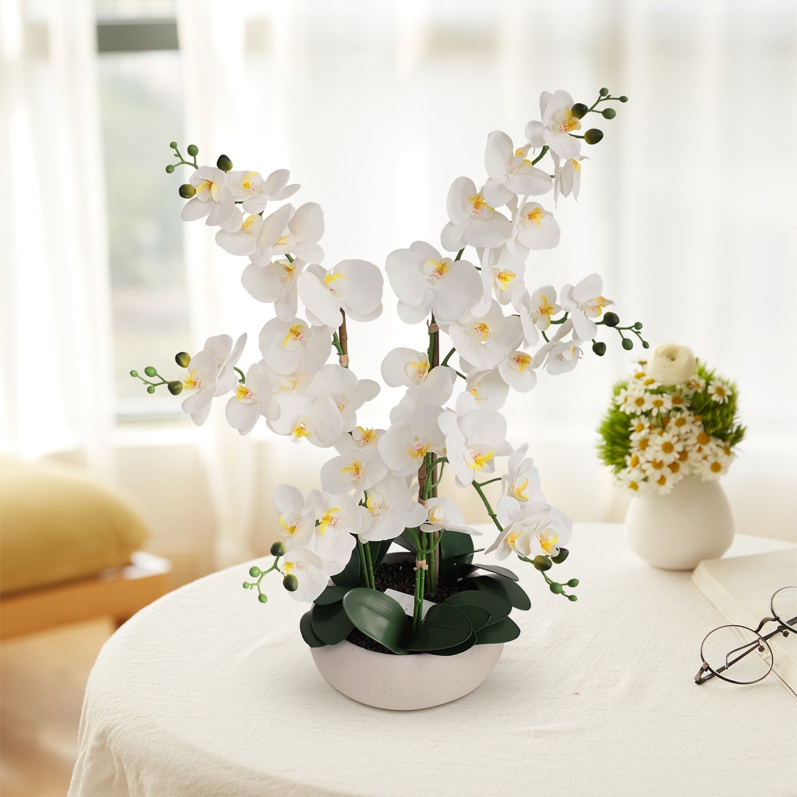 24/41 in Tall Orchid Floral in Vase Artificial Flowers Plant for Home Office